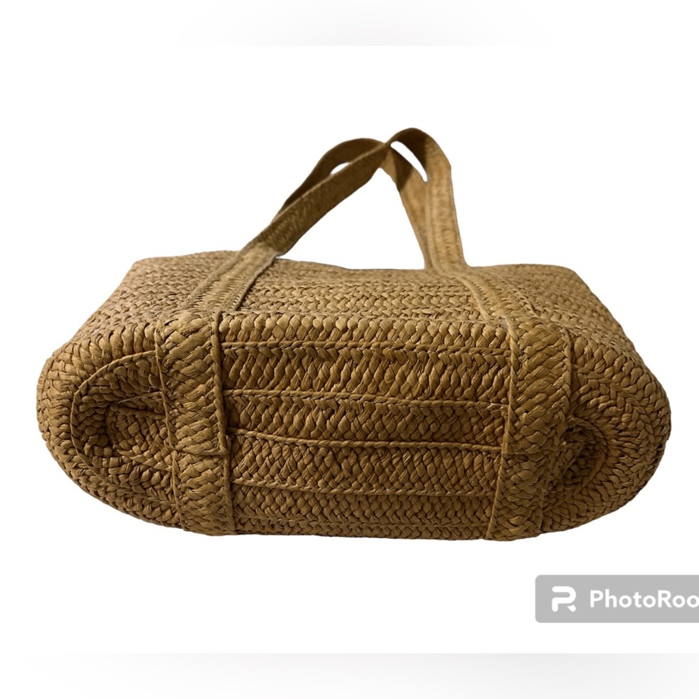 DRAPER JAMES NATURAL STRAW BAG. With bow Summer pool party Beach flirty Romantic - Picture 4 of 15